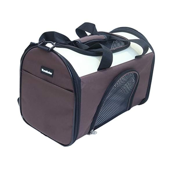 【送料無料】猫・小型犬用 キャリーバック 3way ペットキャリーバッグ 折りたたみ ソフトキャリー お出かけ ブラウン (S)