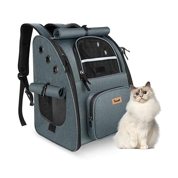 【送料無料】猫 リュック ペット 【第二世代アップグレード版】ロック式ファスナー・3面カーテン付きの ペットキャリー 犬 通気性 猫 きゃりーバッグ 小型犬・小...
