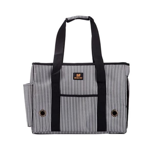 【送料無料】ペットキャリーバッグ 小型 中型犬 猫用 2way キャリー バッグ トート 車載 旅行 アウトドア 通気 ボーダー柄 (M)