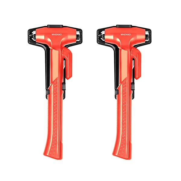 【送料無料】緊急脱出用ハンマー 2点セット 3 in 1 車用ハンマー 窓ガラス破れ シートベルトカッター付..