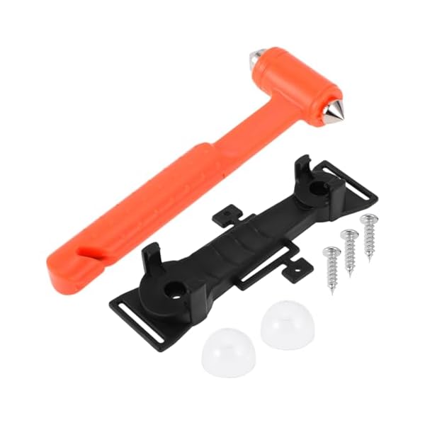 【送料無料】ユニバーサルカーセーフティハ ンマーガラスブレーカー緊急脱出ツール1個 ブラック レッド 炭素鋼 PP