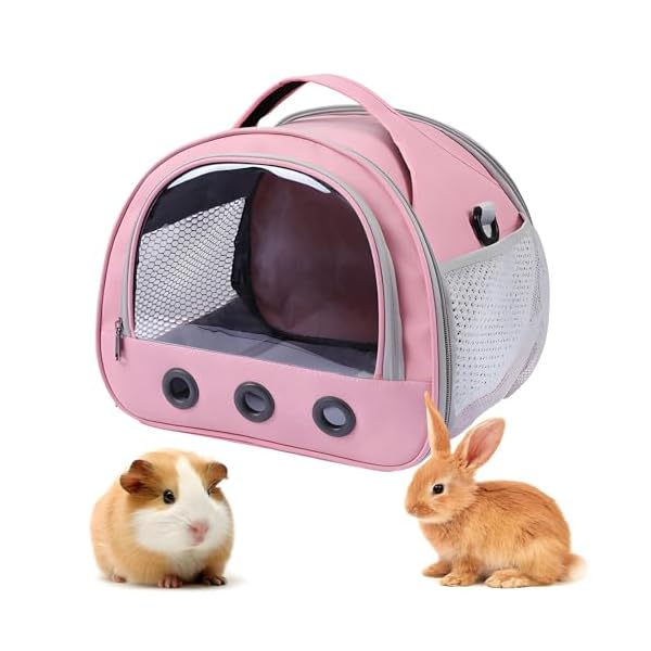 【送料無料】小動物キャリー うさぎキャリーバッグ バッグ うさぎキャリー キャリーケース ハムスター用キャリーケース ハムスター用品 モルモット チンチラ フェレット 仔猫 子猫 (ピンク)