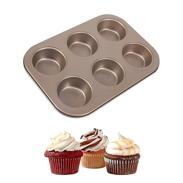 【送料無料】マフィン型 6個取り ケーキモールド マフィンカップ型 炭素鋼 プレートノンスティック り..