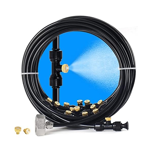 【送料無料】噴霧ノズル 散水ノズル 自動散水セット 30Mホース ノズルミストシャワー 30個ノズル 真鍮製 水やり 芝生 灌漑システム スプレー灌漑 屋外散水 点滴灌漑 ガーデニング 屋外冷却システム適用