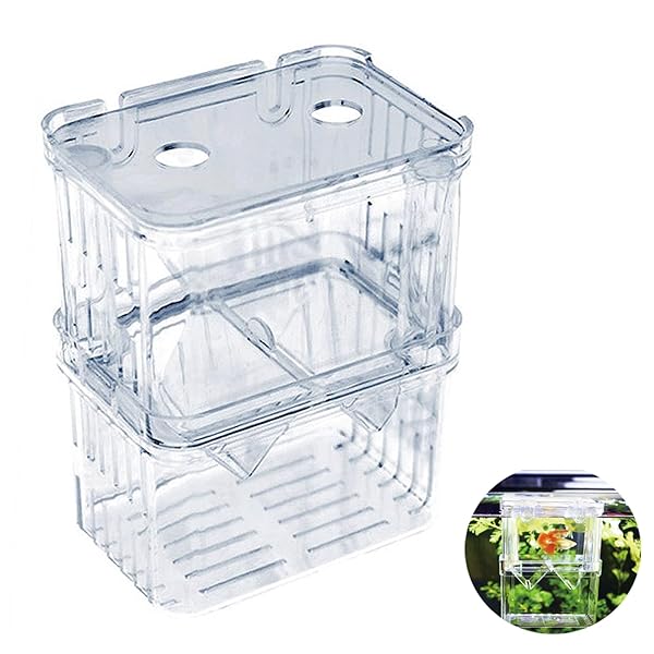 【送料無料】隔離ケース 産卵ケース 透明 繁殖隔離ボックス 10*8*7cm 水槽用 繁殖隔離ボックス 産卵 孵化 隔離 飼育保護 多機能水族館アクセサリー