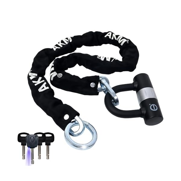 【送料無料】バイクロック【高い耐切断性】極太チェーンロック φ(直径)10mm×1200mm U字ロック付き 自転車原付オートバイク