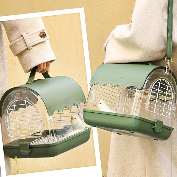 【送料無料】お出かけ ケージ 飼育ケージ 鳥かご バードケージ 持ち運び 通気 透明 シェード付き  ...