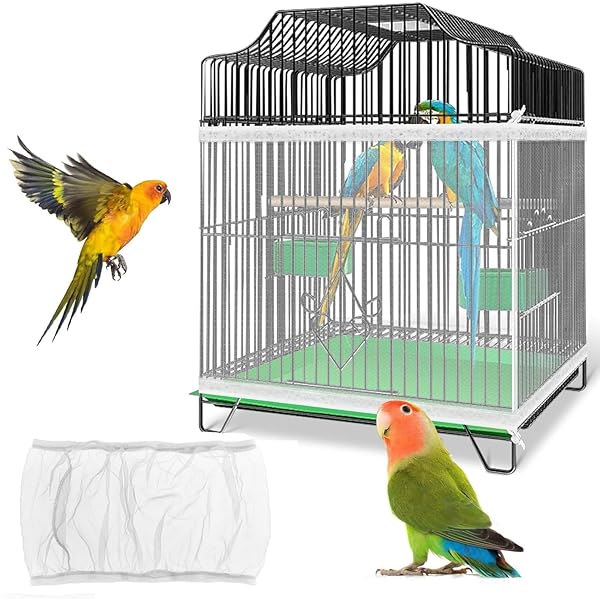 【送料無料】鳥かご・ケージカバー 鳥籠カバー 鸚鵡かごカバー メッシュネット 透明 羽/餌/糞 飛び ...