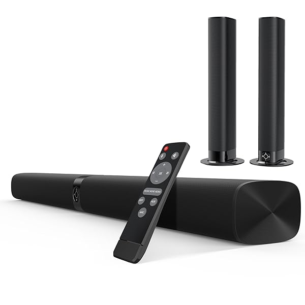 【送料無料】サウンドバー 2 in 1着脱式デザイン Bluetooth5.3 テレビ スピーカー 自動音量ブースト＆3..