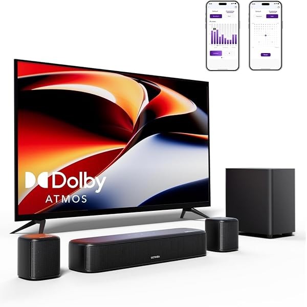 【送料無料】Dolby Atmos サウンドバー 5.1ch 280W サブウーファー/サラウンドスピーカー付き APP制御 ..