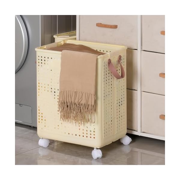 【送料無料】洗濯かご ランドリーバスケット 容量53L 洗濯物入れ 通気性 キャスター付き 洗濯カゴスリ..