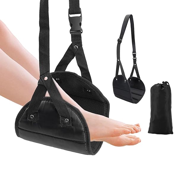 【送料無料】フットレスト 飛行機 ハンモック 足置き 折りたたみ式 フットレスト フットサポート ト ...