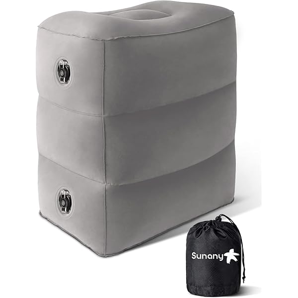 【送料無料】フットレスト【30秒で簡単設置】 飛行機 快適グッズ エアー 足枕 三段階 高さ調節 耐荷重1..