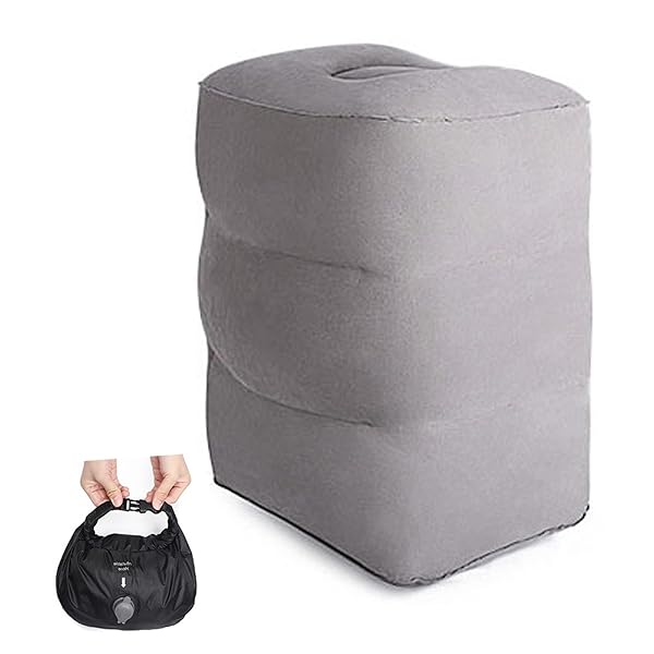 【送料無料】フットレスト 【空気入れ40秒で完了】飛行機 足元 クッション 軽量設計 快適グッズ ポ ...