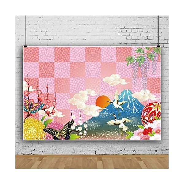 【送料無料】背景布 和風 背景 写真の背景 写真撮影用 ポリエステル 洗濯可 コミック 富士山