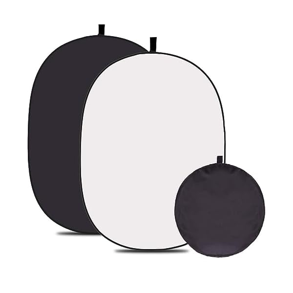 【送料無料】5 x3.3フィート(1.5 m X1m) 黒と白を合わせた、Muslin綿(コットン)黒と白両面折り畳み