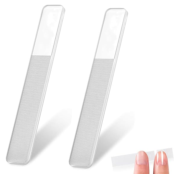 【送料無料】【2025年改良版】 爪やすり 爪磨き ネイルファイル 2PCS ガラス製 ピカピカ 最新