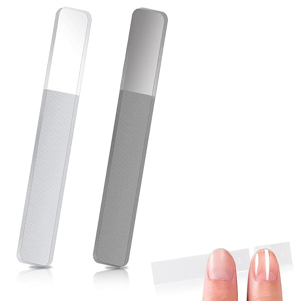 【送料無料】【2025年改良版】 爪やすり 爪磨き ネイルファイル 2PCS ガラス製 ピカピカ 最新