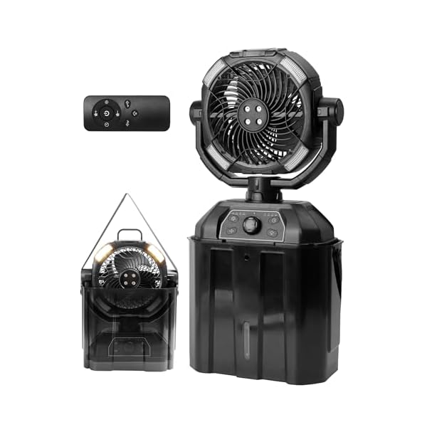 【送料無料】キャンプ扇風機 ミストファン 7L 水タンク 照明付き 左右揺れ 360° 送風 静音強