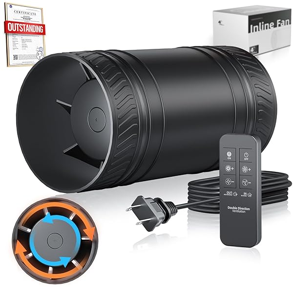 【送料無料】ダクトファン【リモコン付き】【日本PSE認証取得】双方向給排気式 6段階風速