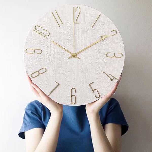 【送料無料】壁掛け時計 掛け時計 掛時計 北欧 静音 非電波時計 3D立体数字 30cm直径 アナ