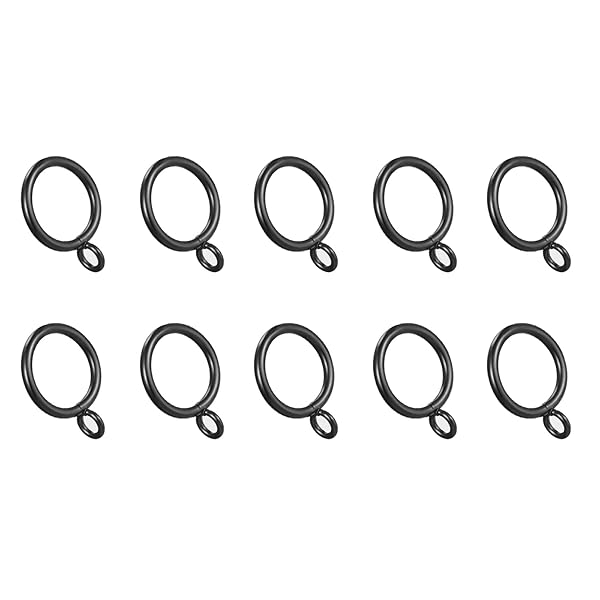 【送料無料】カーテンリング(25mm) 24個 ドレープハンギングリング アイレット付き メタル家