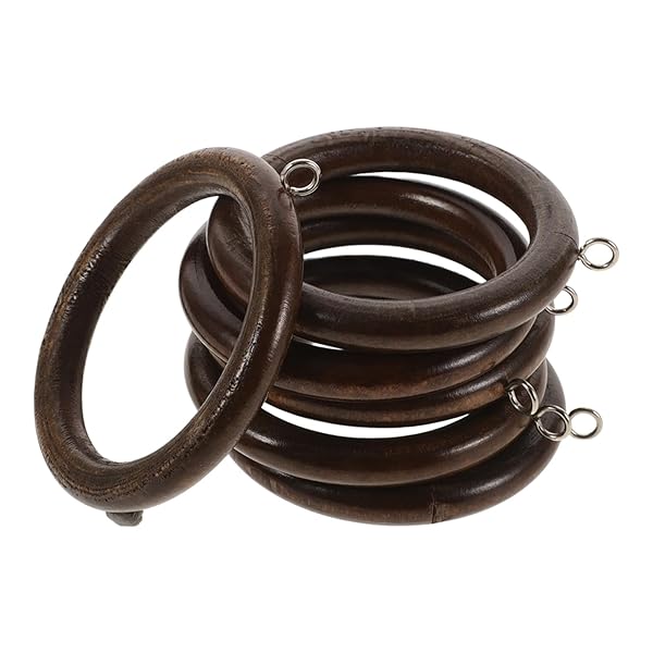 【送料無料】6個 木製 カーテン リング 用 窓 と ドア 装飾 吊り下げ サークル ファームハウ