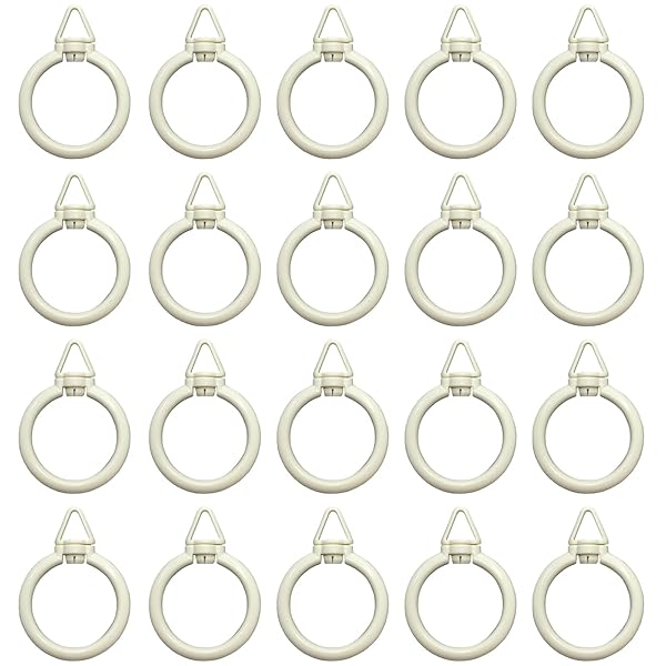 【送料無料】スライドリング カーテン リング フック 内径42mm ホワイト 360°回転でき 耐久性