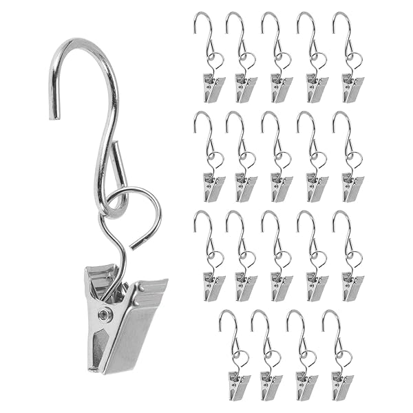 【送料無料】カーテンフック クリップ付きカーテンフック アジャスターフック 強力クリッ