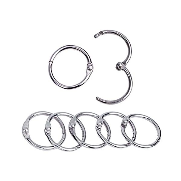 【送料無料】ルーズリーフバインダーリング シルバー ブックリング 1インチ 50個パック