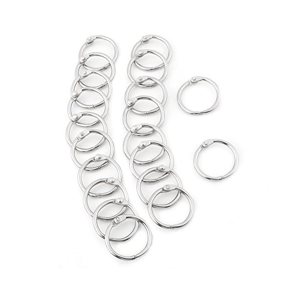 【送料無料】20個丸型メタルルースリーフバインダー ニッケルメッキのヒンジ付き ブックバ