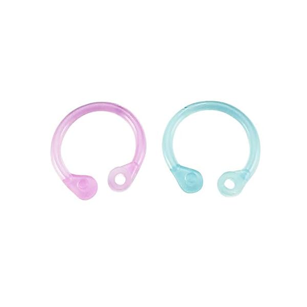 【送料無料】カードリング プラスチック製 直径15mm 30個入 (透明なピンク+透明なブルー)