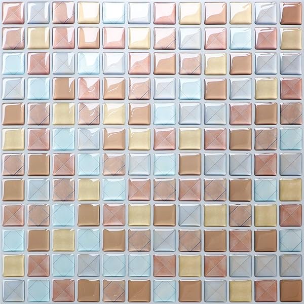 【送料無料】モザイクタイルシール 【4枚】キッチン 洗面所 ウォールステッカー DIY 現代芸