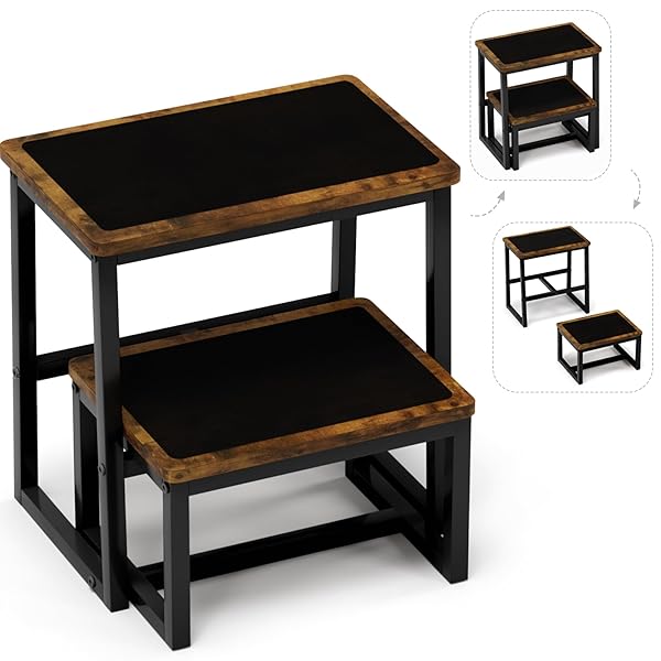 【送料無料】2段 踏み台 ステップ 3つ形態を切り替え脚立 耐荷重250Kg 滑り止めマット付き