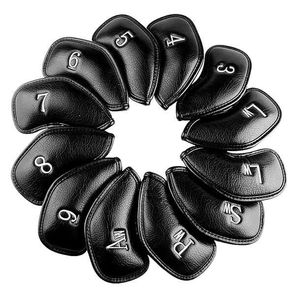 【送料無料】ゴルフアイアンカバー 12枚セット マジックテープ開閉 ゴルフヘッドカバー マ