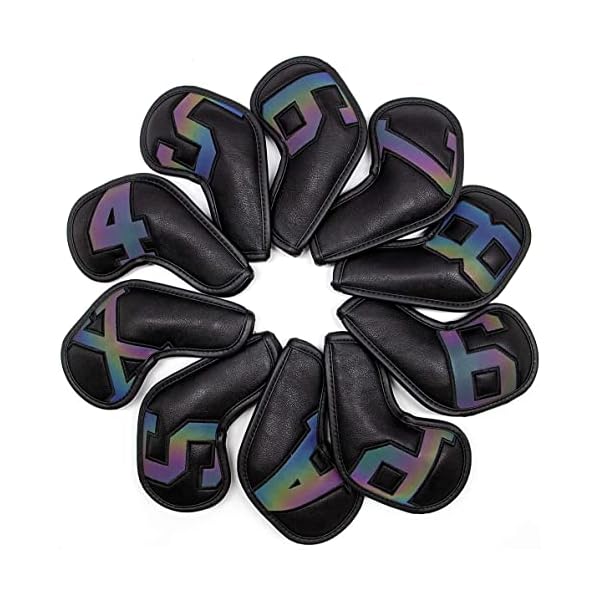 【送料無料】ゴルフアイアンカバー ヘッドカバー クラブカバー 10枚 番号 合成皮革製 PUレザ