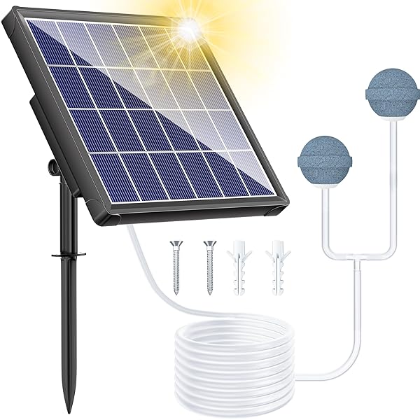 【送料無料】ソーラーポンプ エアーレーション 電源不要 屋外使用可能 水槽 池ポンプ ウォ