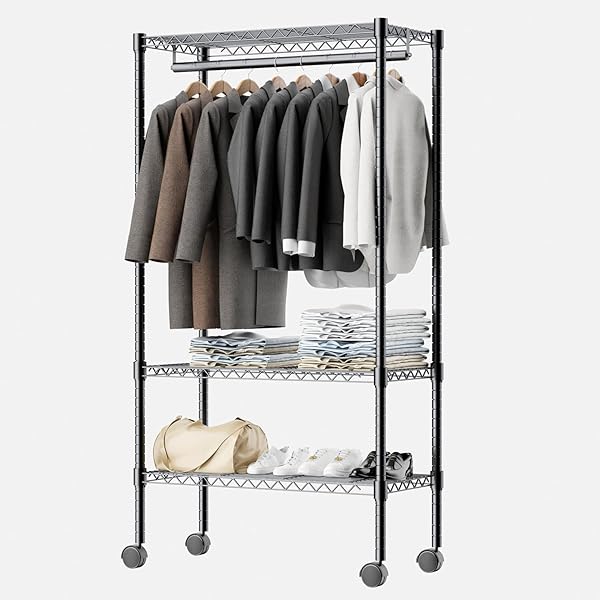 【送料無料】ハンガーラック 洋服ラック ワードローブ クローゼット 衣類収納用 メタル製