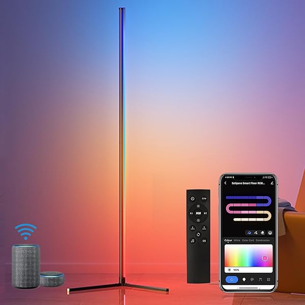 【送料無料】RGB フロアランプ 間接照明 Alexa対応 高さ155cm フロアライト 1600万色 LEDランプ コ