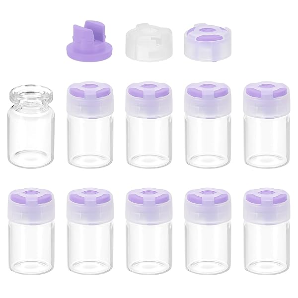 【送料無料】5ml クリアガラスサンプルボトル 10個入りの小さな液体ボトル ロックキャップと