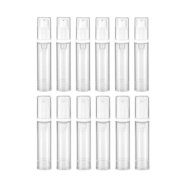 【送料無料】真空ボトル 15ml 12本セット（ポンプタイプ6本+スプレータイプ6本） 透明 エアレ