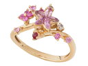 sNTt@CA r[ _ChO K18YG Pink Sapphire 0.83ct Ruby 0.07ct Diamond 0.06ct flower t[yCu[zyz