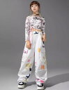 16日2時まで★全品10%offクーポンあり! キッズダンス衣装 セットアップ ガールズ ヘソだし トップス パンツ ピンク グリーン ヒップホップ ペイント ...