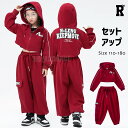 キッズダンス衣装 ヘソ出し 長袖 セットアップ ショート丈 ガールズ トップス パーカー パンツ ワインレッド 赤 カーゴパンツ ヒップホップ hiphop k...