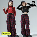 800円offクーポンあり! キッズダンス衣装 セットアップ 長袖 シャツ ブラック レッド ショート丈 ヘソだし パンツ チェック 柄 ヒップホップ hiph...