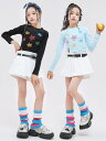 800円offクーポンあり! キッズダンス衣装 セットアップ トップス スカートホワイト ブラック ライトブルー 星 スター クロップトップ クロップド丈 ヒッ...