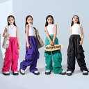 800円offクーポンあり! キッズダンス衣装 セットアップ トップス パンツ カーゴパンツ クロップトップ ノースリーブ ホワイト ブラック ピンク グリーン...