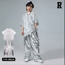 800円offクーポンあり! キッズダンス衣装 セットアップ 半袖 シャツ パンツ シルバー ヒップホップ hiphop kpop 韓国 子供 キッズ ダンス衣...