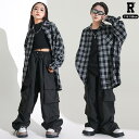 マラソン開始4H限定★全品20%offクーポン! キッズダンス衣装 セットアップ チェック シャツ パンツ ヒップホップ hiphop kpop 韓国 子供 キッズ ダンス衣装 女の子