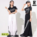 800円offクーポンあり! キッズダンス ガールズ 衣装 半袖 シャツ パンツ トップス ヘソ出し ショート丈 白 黒 ホワイト ブラック ヒップホップ hi...